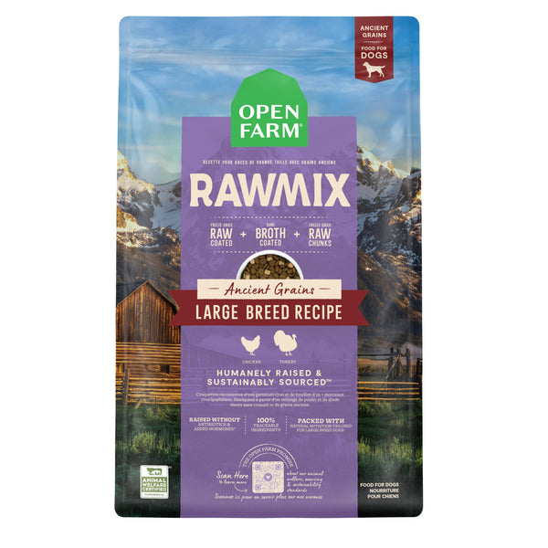 Open Farm Croquettes RawMix pour grandes races avec céréales anciennes