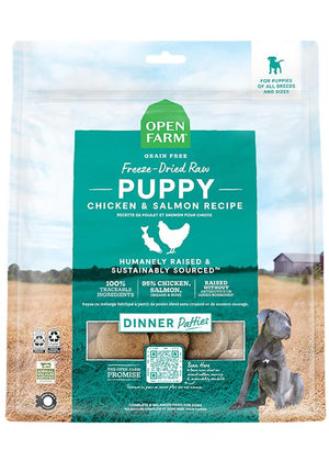 Open Farm Puppy Chicken & Salmon Recipe Dinner Patties Freeze-Dried Raw Dog Food