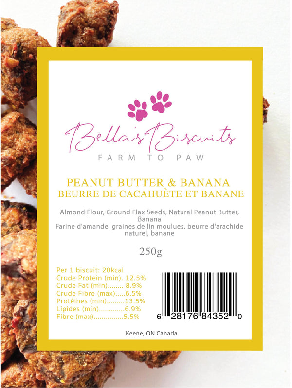 Bella's Biscuits Friandises pour chiens Beurre de cacahuète & Banane
