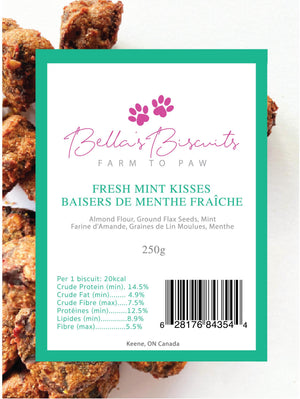 Bella's Biscuits Fresh Mint Kisses Dog Treats