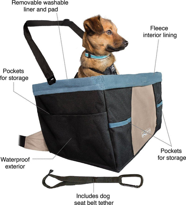 Kurgo Rover siège rehausseur pour chien, noir/bleu