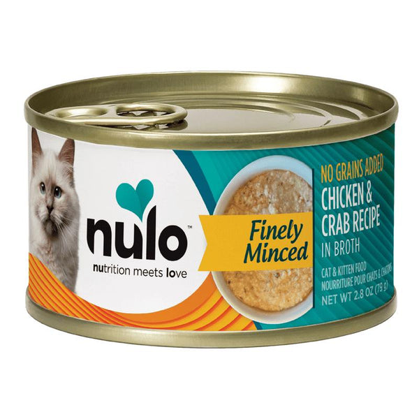 Nulo Finely Minced Chicken & Crab in Broth Wet Cat Food Can
