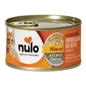 Nulo Minced Chicken & Quail Egg in Broth Wet Cat Food Can