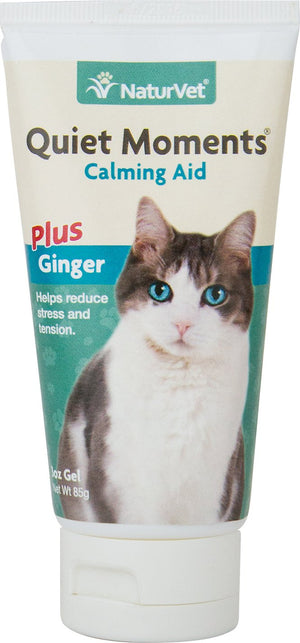 NaturVet Quiet Moments Calming Aid Plus Ginger Cat Gel, 3-oz bottle
