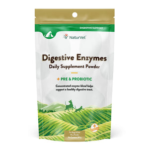 NaturVet Digestive Enzymes Pre & Probiotic Plus Powder Dog Supplement, 10-oz