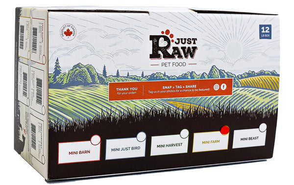 Just Raw Mini Farm Combo Nourriture congelée complète pour chiens