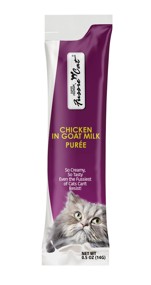Fussie Cat Super Premium Chicken in Goat Milk Puree Cat Treats