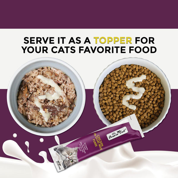 Fussie Cat Super Premium Chicken in Goat Milk Puree Cat Treats