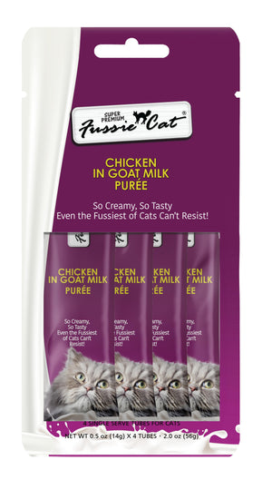 Fussie Cat Super Premium Chicken in Goat Milk Puree Cat Treats