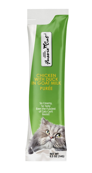Fussie Cat Super Premium Chicken with Duck in Goat Milk Puree Cat Treats