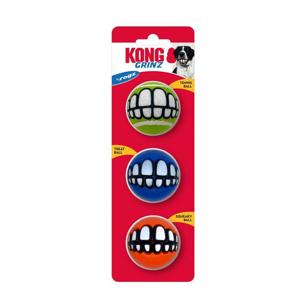 KONG Grinz by Rogz Variety Ball Dog Toy, Small