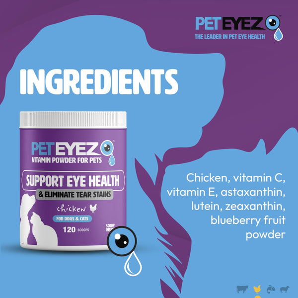 Pet Eyez Poudre Vitaminée Complément pour Chiens et Chats au Poulet