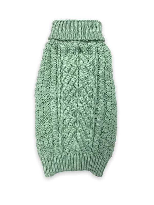 fabdog Super Chunky Turtleneck Dog Sweater, Mint