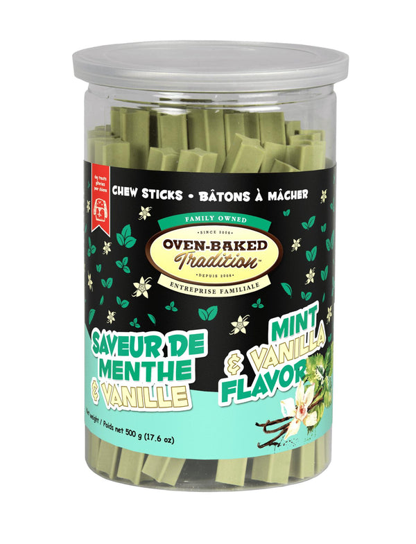 Oven-Baked Tradition Mint & Vanilla Flavor Chew Sticks Dog Treats