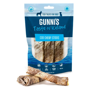 Gunni's Bâtonnets à mâcher en peau de morue pour chiens