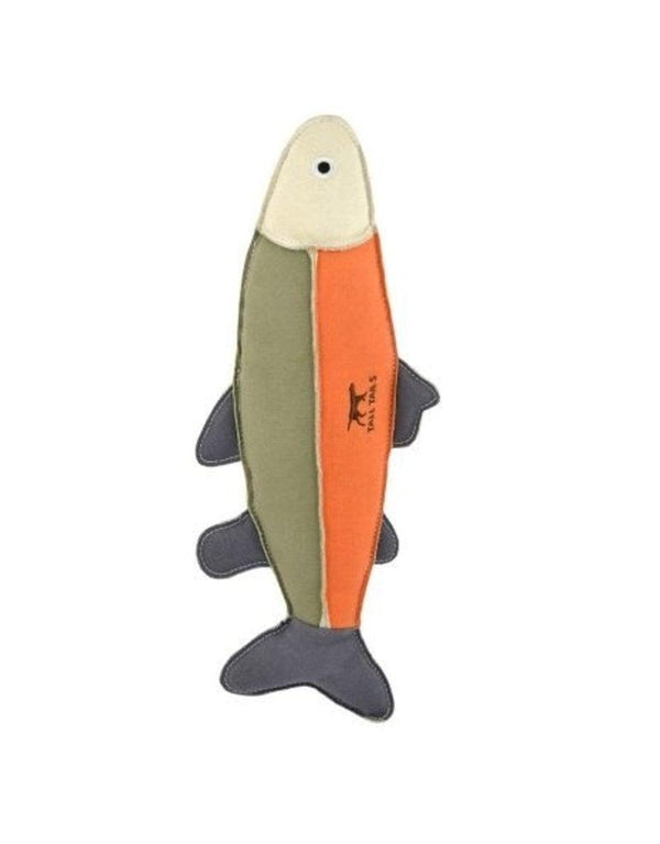 Tall Tails Canvas Fish Dog Toy, Sage/Orange