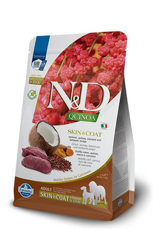 Farmina N&D Quinoa Skin & Coat Venison Adult Medium & Maxi Dry Dog Food