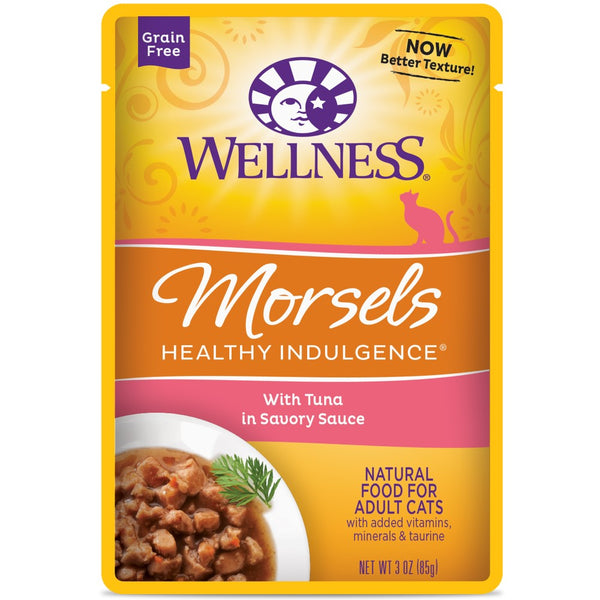 Wellness Healthy Indulgence Morsels with Tuna in Savory Sauce Grain-Free Wet Cat Food