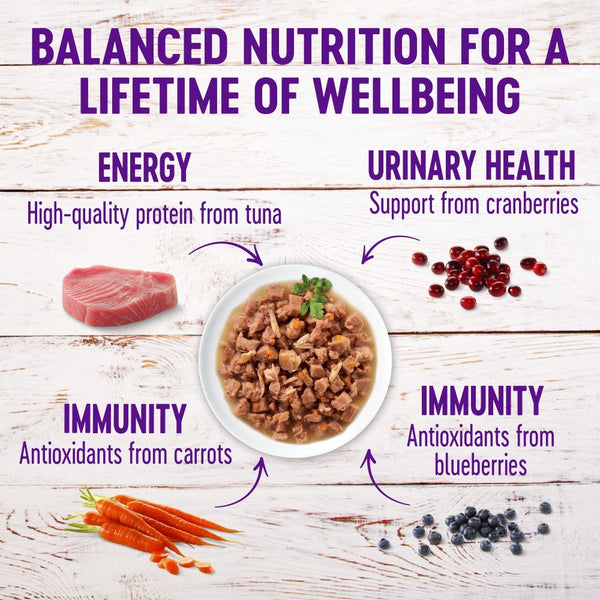 Wellness Healthy Indulgence Morsels with Tuna in Savory Sauce Grain-Free Wet Cat Food