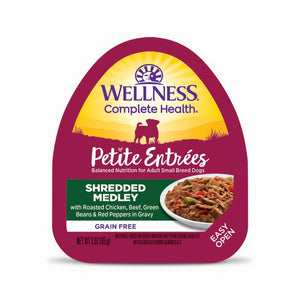 Wellness Petite Entrees Shredded Medley with Roasted Chicken, Beef, Green Beans & Red Peppers Grain-Free Wet Dog Food