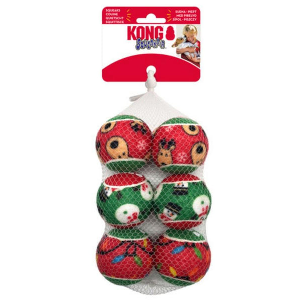 KONG Holiday SqueakAir Balls Dog Toy, Medium