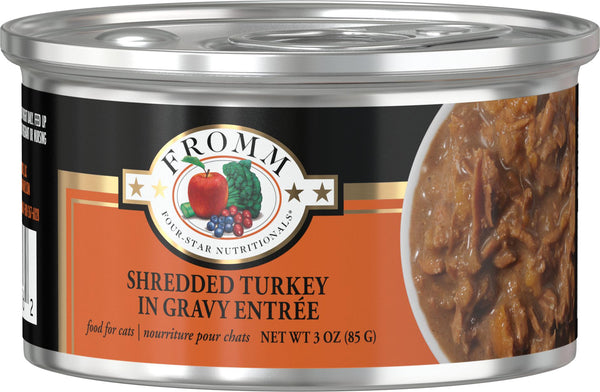 Fromm Four-Star Nutritionals Shredded Turkey in Gravy Entree Wet Cat Food Can