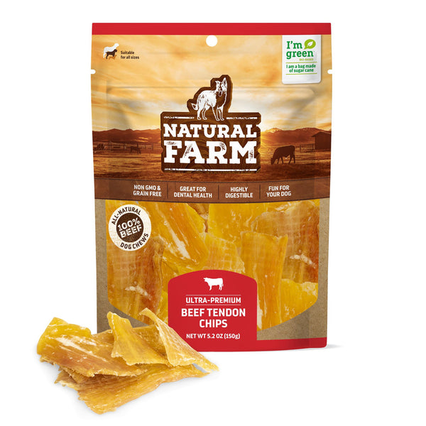 Natural Farm Chips de tendon de bœuf pour chiens