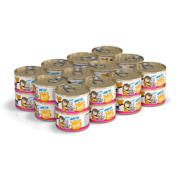 BFF MINCED Tuna & Salmon Soulmates Dinner in Gelee Wet Cat Food Can