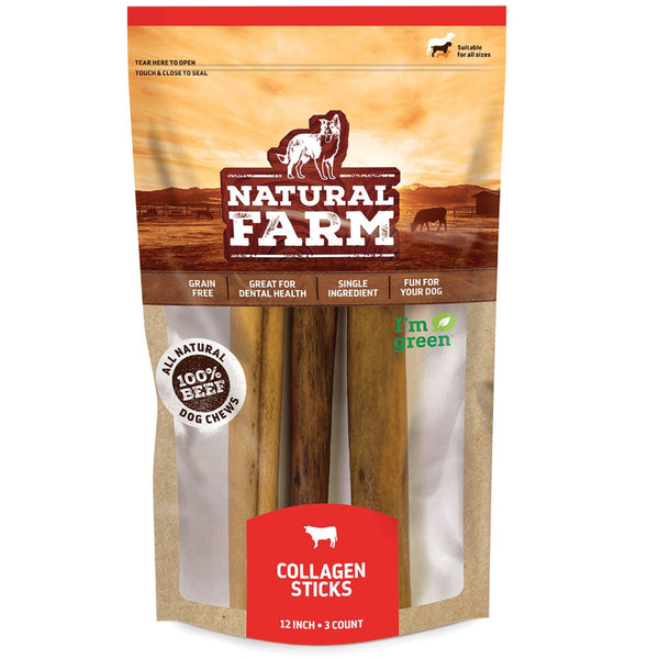 Natural Farm Friandises bâtonnets de collagène, 12 pouces