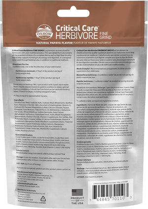 Oxbow Animal Health Critical Care Herbivore Fine Grind Papaya Small Animal Supplement