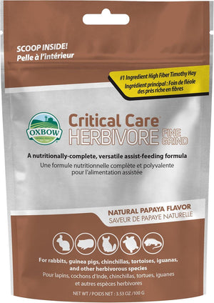 Oxbow Animal Health Critical Care Herbivore Fine Grind Papaya Small Animal Supplement