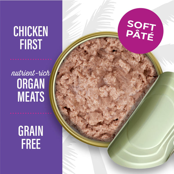 Tiki Cat After Dark Pâté doux au poulet, foie de poulet et caille, boîte de nourriture humide pour chats