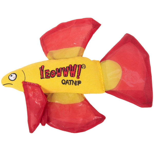 Yeowww! Jouet pour chat Mo Betta Fish, rouge