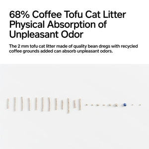 pidan Litière pour chat Tofu café & argile bentonite