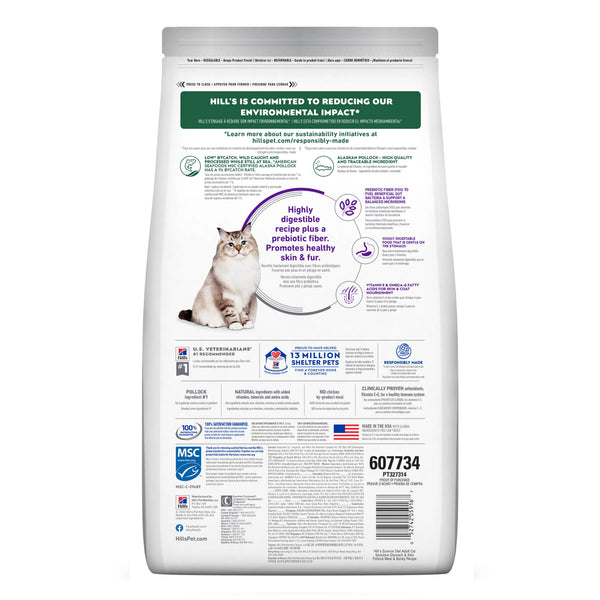 Hill's Science Diet Adult Sensitive Stomach & Skin Pollock Meal & Barley Dry Cat Food