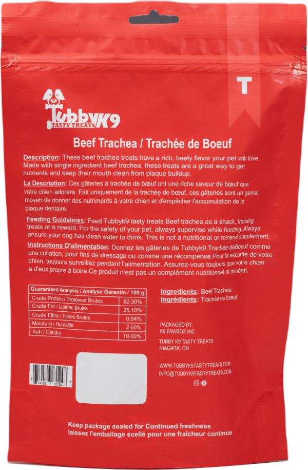 TubbyK9 Friandises pour chiens trachée de bœuf