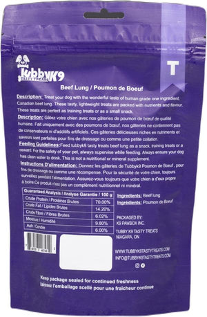 TubbyK9 Beef Lung Dog Treats