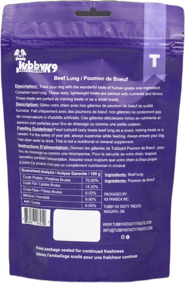 TubbyK9 Beef Lung Dog Treats