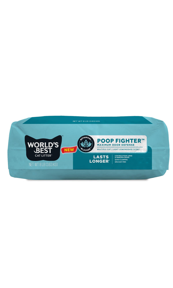 World's Best Poop Fighter Litière agglomérante parfumée à défense maximale contre les odeurs pour chats