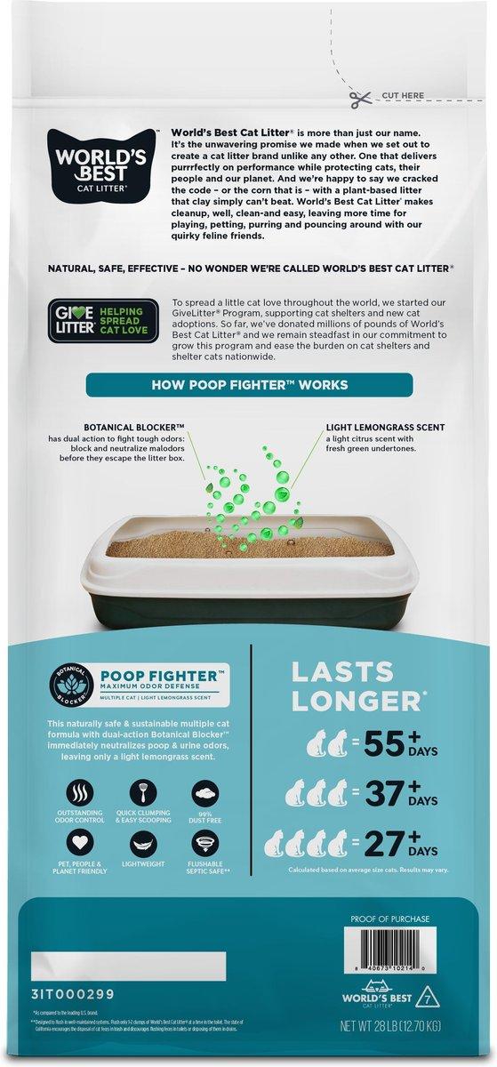 World's Best Poop Fighter Maximum Odor Defense Scented Clumping Cat Litter