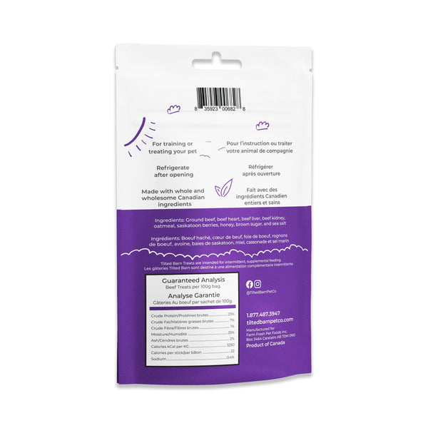 Tilted Barn Pet Co. Beef & Saskatoon Berry Dog Treats
