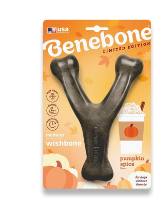 Benebone Limited Edition Pumpkin Spice Flavored Wishbone Chew Dog Toy