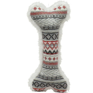 HuggleHounds Nordic Frost Bone Dog Toy, Gray