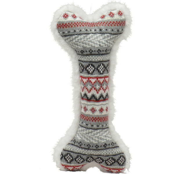 HuggleHounds Nordic Frost Bone Dog Toy, Gray