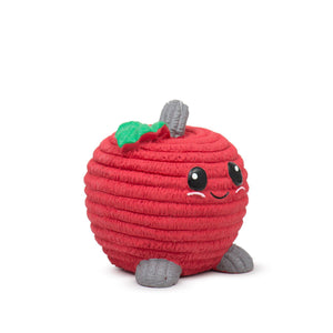 HuggleHounds Lil' Red Apple Ruff-Tex Latex Ball Dog Toy