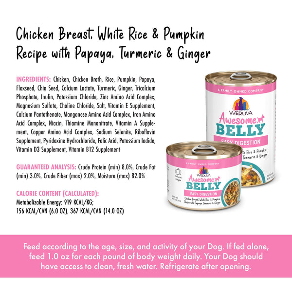 Weruva Awesome Belly Poulet & Légumes Nourriture humide pour chiens en boîte