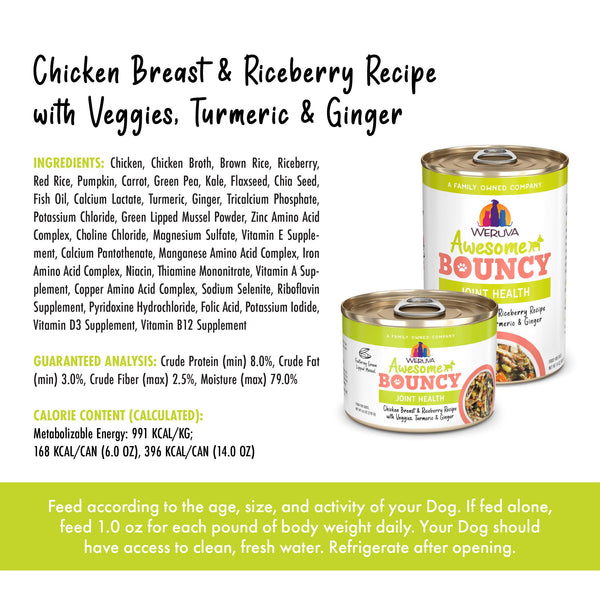 Weruva Awesome Bouncy Chicken & Veggies Wet Dog Food Can