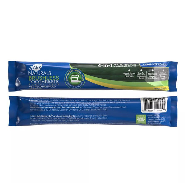 Ark Naturals Friandises Dentifrice Sans Brosse pour Chiens, Grandes