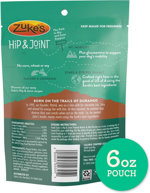 Zuke's Friandises pour chiens Hip & Joint Recette beurre de cacahuète et avoine