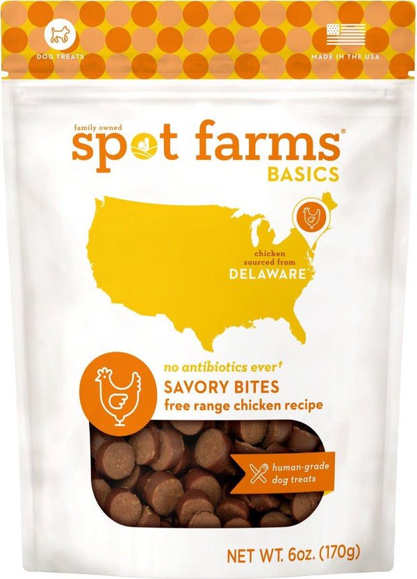 Spot Farms Basics Bouchées savoureuses au poulet élevé en plein air Friandises pour chiens